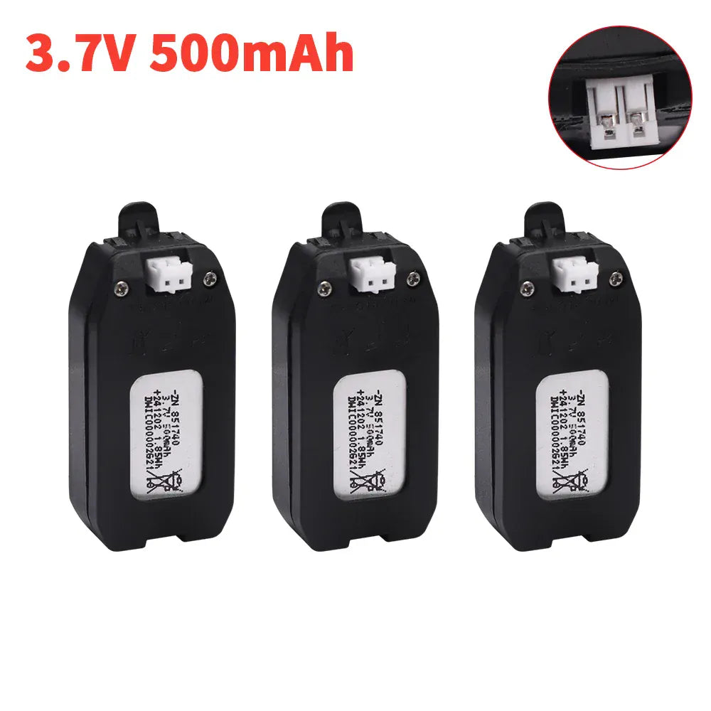Batterie Drone D12｜3.7V 500mAh Lot de 3